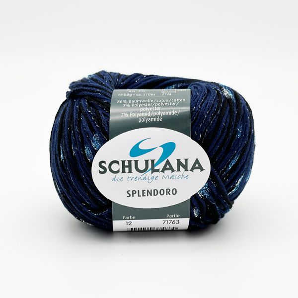 Miękka włóczka Splendoro premium bawełna 86% 50g Ciemnoniebieski